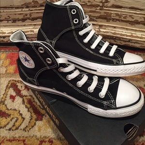 High top black converse sneakers